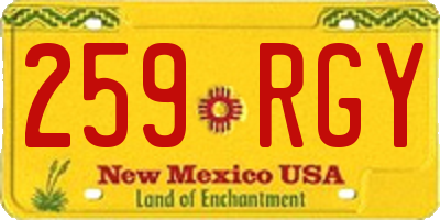 NM license plate 259RGY