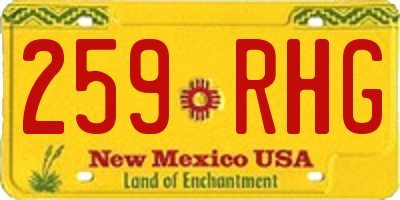 NM license plate 259RHG