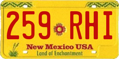 NM license plate 259RHI