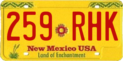 NM license plate 259RHK