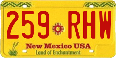 NM license plate 259RHW