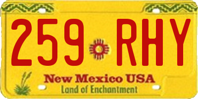 NM license plate 259RHY