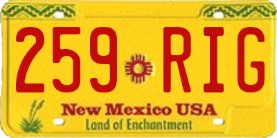 NM license plate 259RIG
