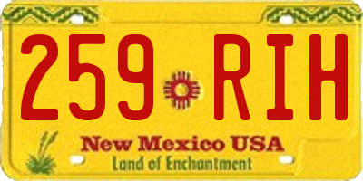 NM license plate 259RIH