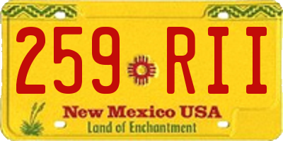 NM license plate 259RII