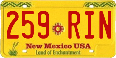 NM license plate 259RIN