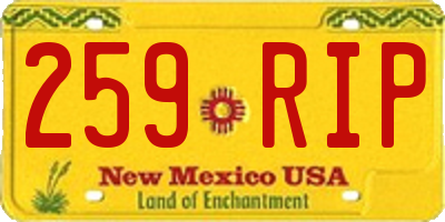 NM license plate 259RIP