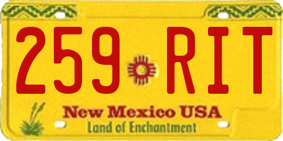 NM license plate 259RIT
