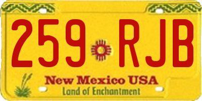 NM license plate 259RJB