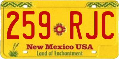 NM license plate 259RJC