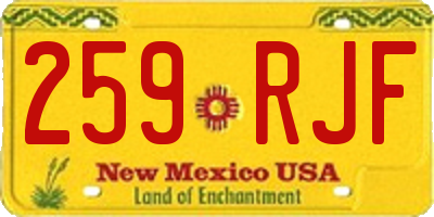 NM license plate 259RJF