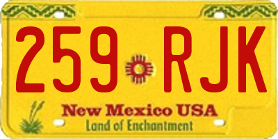 NM license plate 259RJK