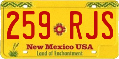 NM license plate 259RJS