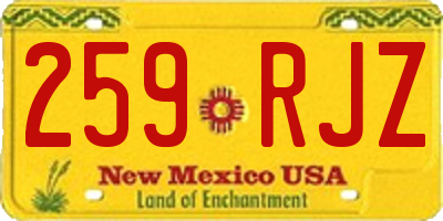 NM license plate 259RJZ