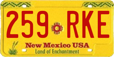 NM license plate 259RKE
