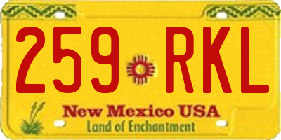 NM license plate 259RKL