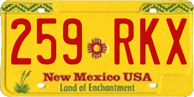NM license plate 259RKX