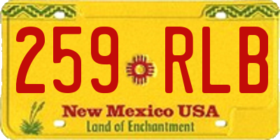 NM license plate 259RLB