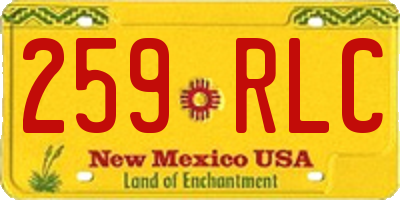 NM license plate 259RLC