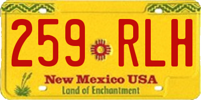 NM license plate 259RLH
