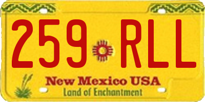 NM license plate 259RLL