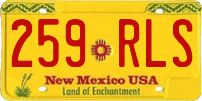 NM license plate 259RLS