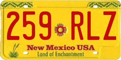 NM license plate 259RLZ
