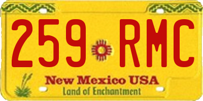 NM license plate 259RMC