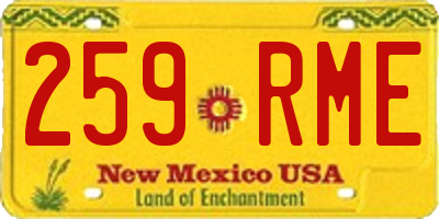 NM license plate 259RME