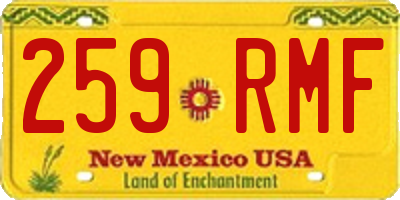 NM license plate 259RMF