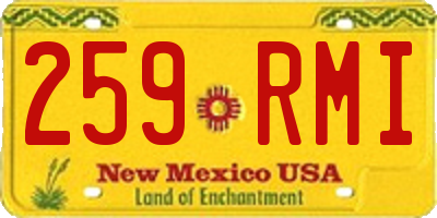 NM license plate 259RMI