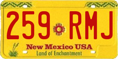 NM license plate 259RMJ