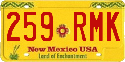 NM license plate 259RMK