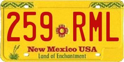 NM license plate 259RML
