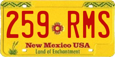 NM license plate 259RMS