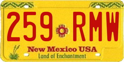 NM license plate 259RMW