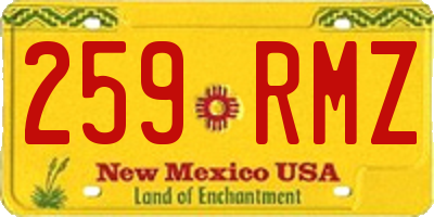 NM license plate 259RMZ