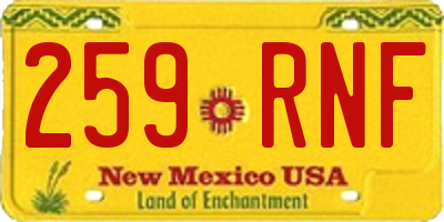 NM license plate 259RNF