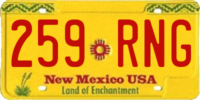 NM license plate 259RNG