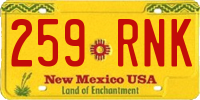 NM license plate 259RNK