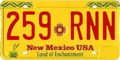 NM license plate 259RNN
