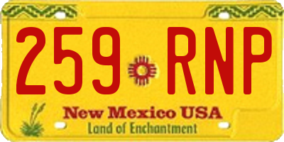 NM license plate 259RNP