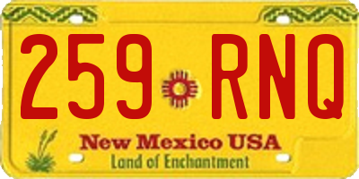 NM license plate 259RNQ