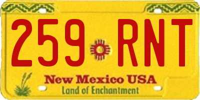 NM license plate 259RNT