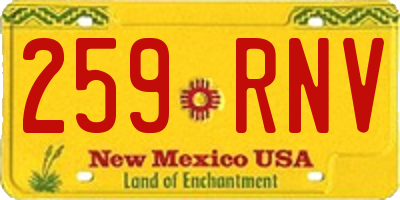 NM license plate 259RNV