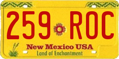 NM license plate 259ROC