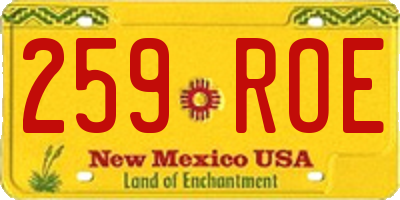 NM license plate 259ROE