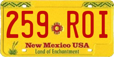NM license plate 259ROI