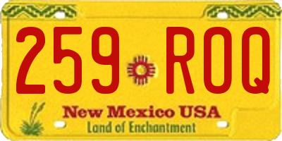NM license plate 259ROQ