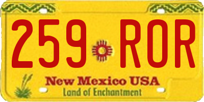 NM license plate 259ROR